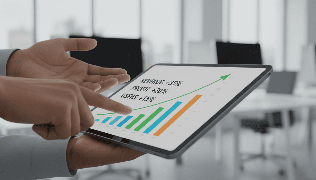 Business metrics and growth analysis on digital device