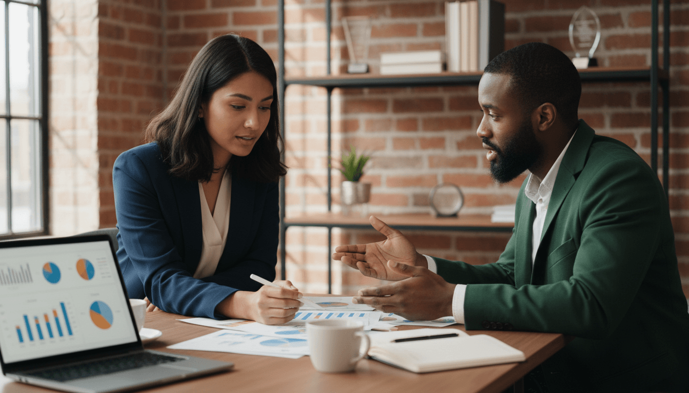 Professional consultation meeting at office desk